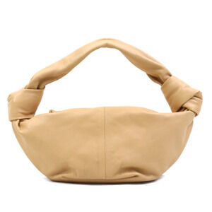 Bottega Veneta Double Knot Handbag Beige Tan Gold